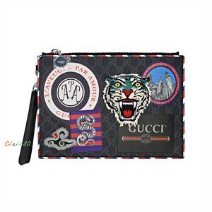 Gucci Night Courrier Gg Supreme Large Wrist Pouch